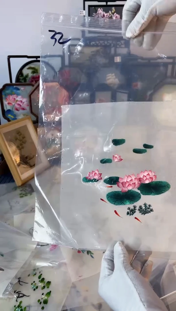 织绣纯手工苏绣双面绣绣布32