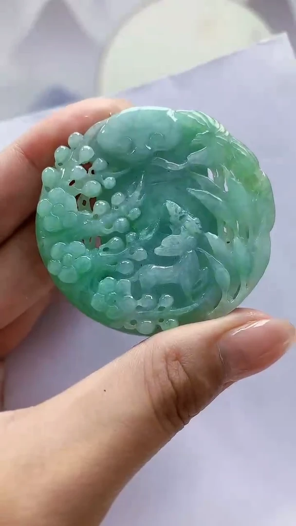 未镶嵌定制翡翠4868MM-毛货挂件38