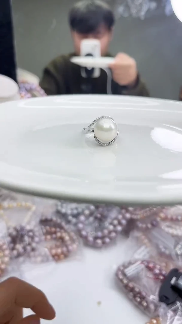 未镶嵌戒指淡水珍珠白色系戒指