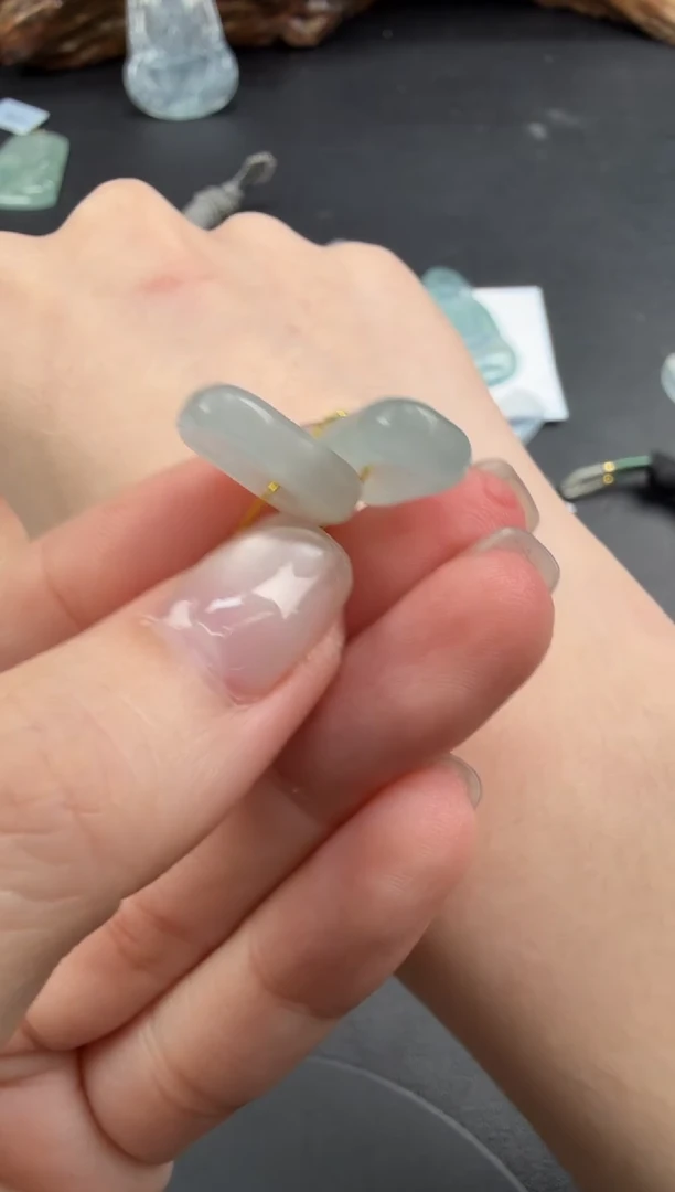 吊坠(不含链)未镶嵌翡翠翡翠饰品-331 一对