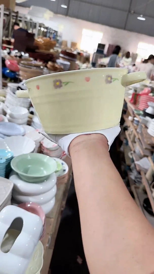 瓷片双耳碗 微瑕凑满20元包邮