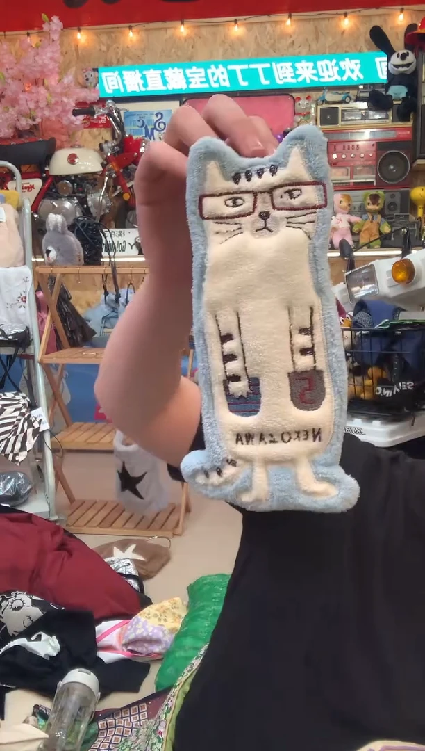 蚕丝猫丸家擦手巾白猫