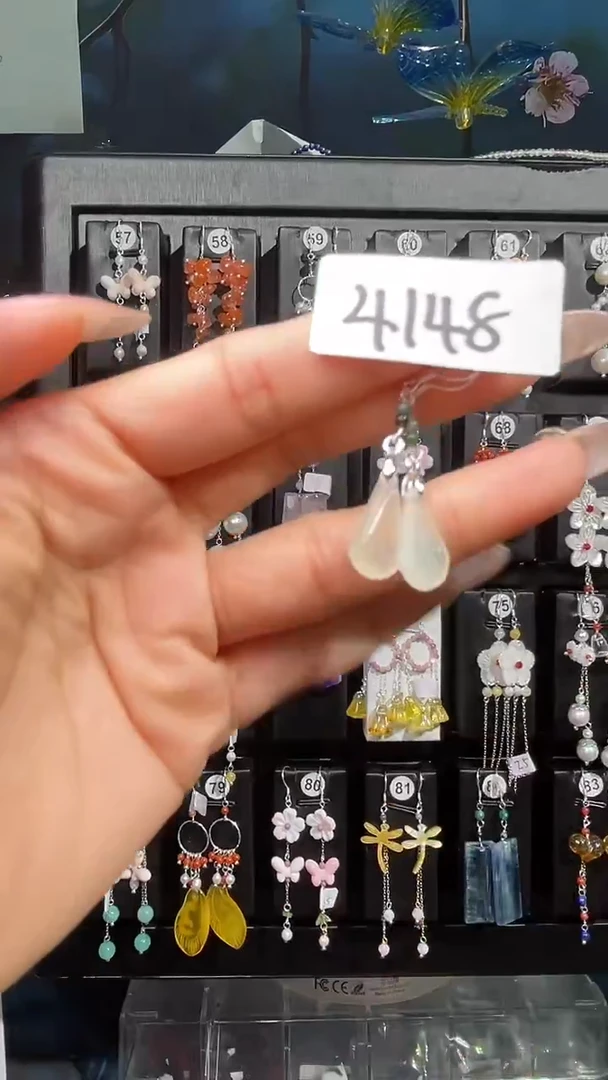 银S925镶嵌耳饰紫晶喜欢拍随机发