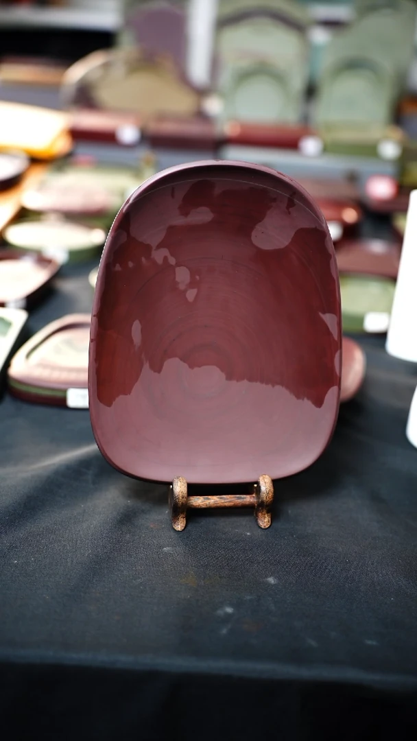 喜*多虢州紫石坑老料8寸簸箕砚