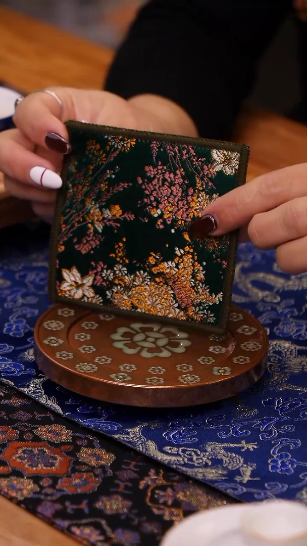 【闪购商品】手工桂花织锦杯垫