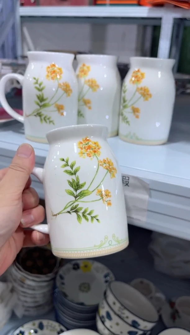 瓷片日用陶瓷（简装）牛奶杯1个