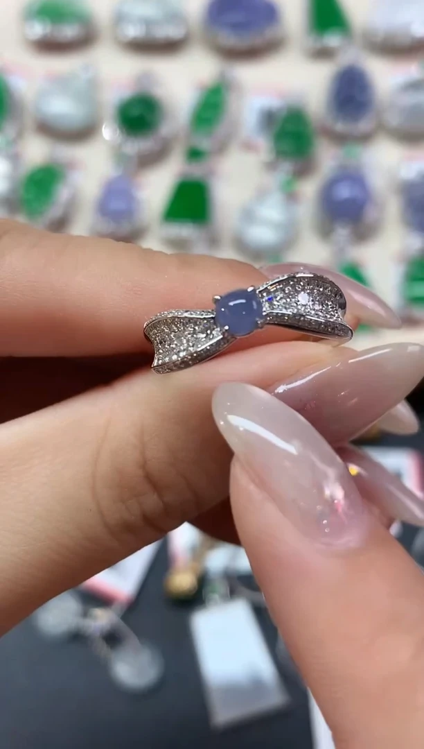 翡翠戒指18K金镶嵌戒指|4980