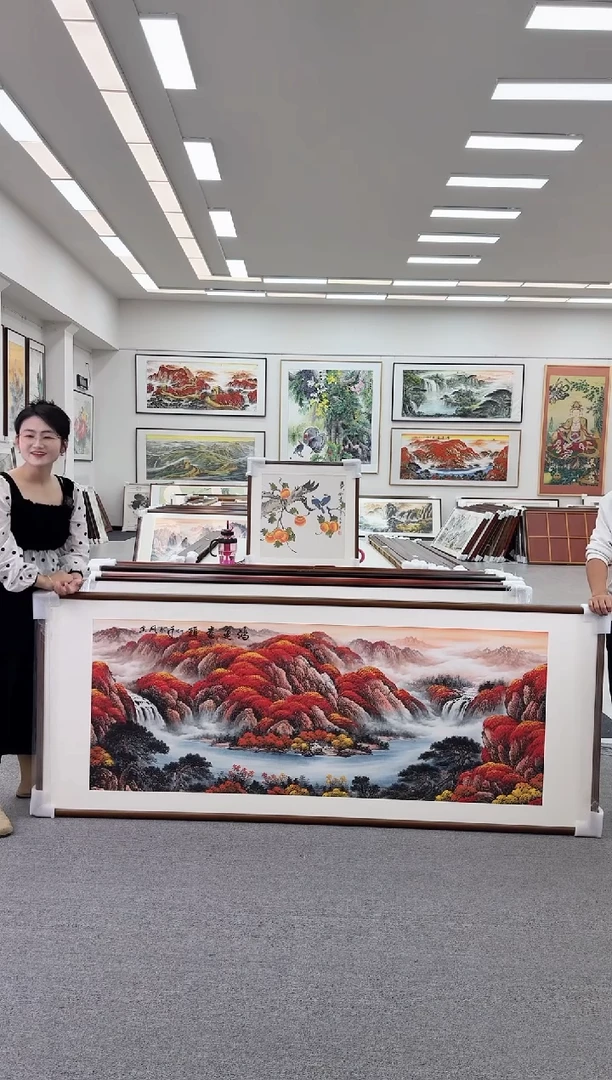 国画勤****！手绘  219*88  鸿运当头