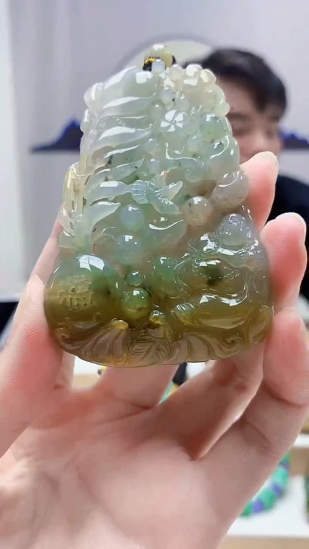 未镶嵌定制翡翠5060zm-毛货挂件94竹节