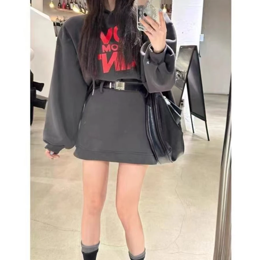 XIE6  休闲百搭字母上衣半裙两件套33657