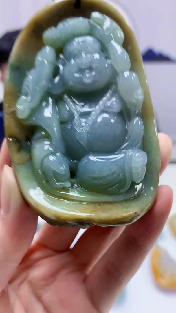 【闪购商品】定制翡翠未镶嵌5060zm-毛货挂件佛公7