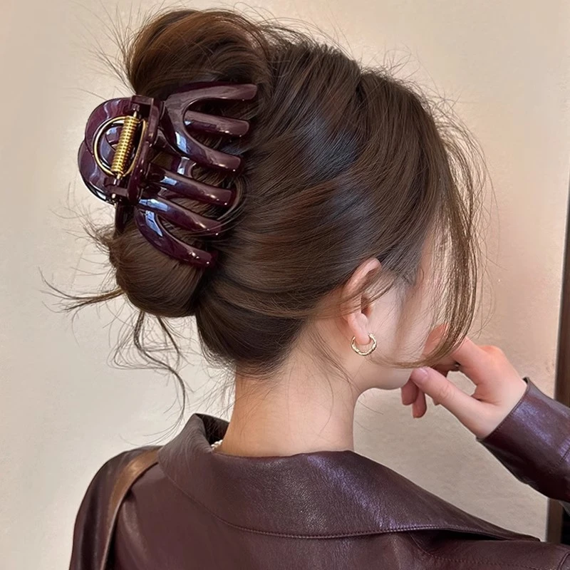 显发量~南瓜抓夹大号鲨鱼夹高级感2025新款春季发量多发夹女发饰