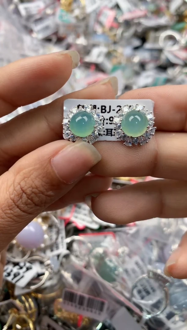 银S925镶嵌戒指翡翠777----1