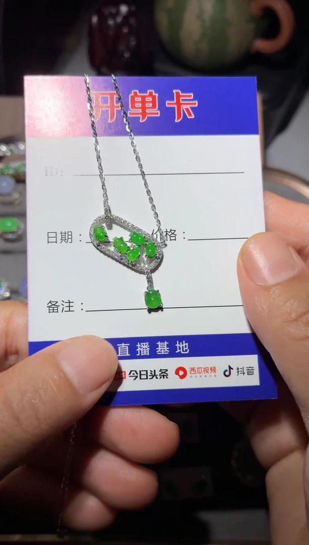 颈饰银S925镶嵌翡翠全量