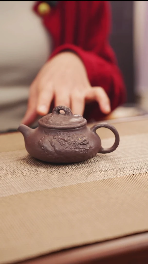 原矿天青紫泥降喜紫砂壶16