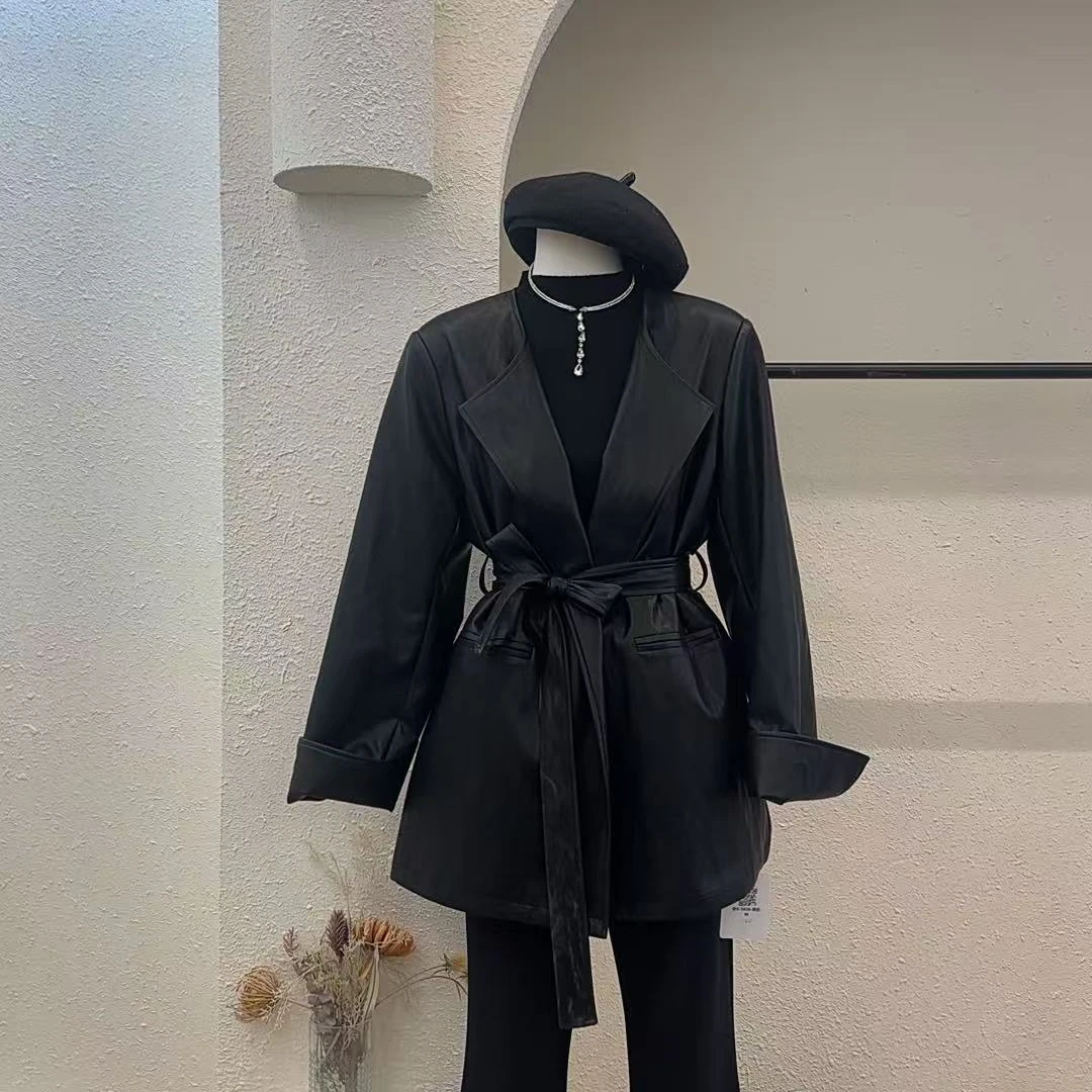 【南韩皮风衣】新品上衣-5820