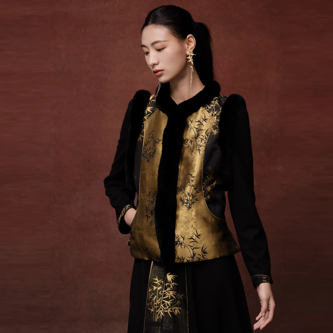 新中式国风新款气质 倚竹影马甲954267564