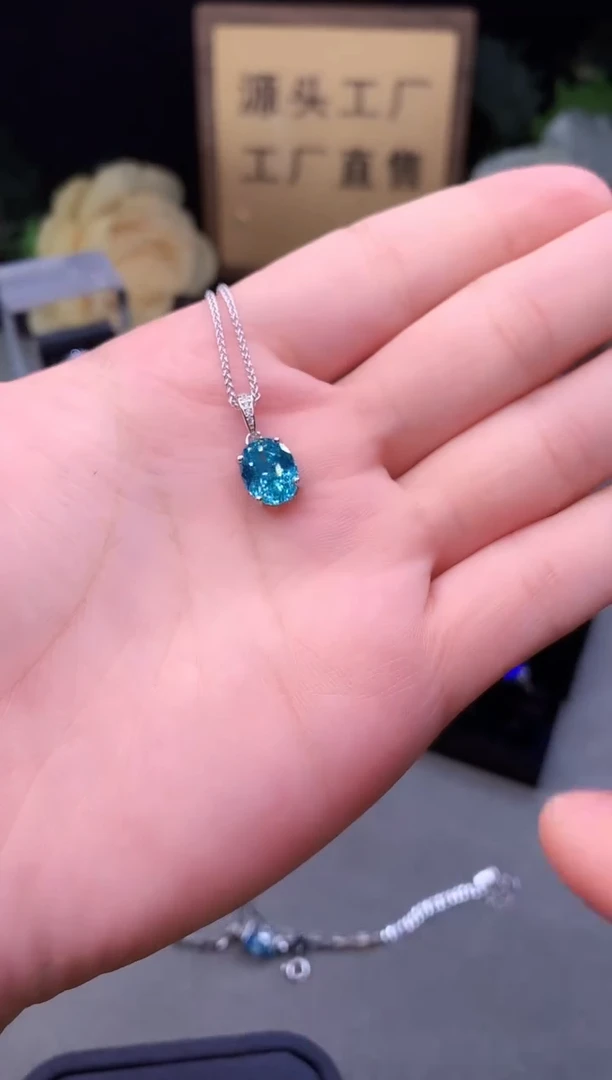 颈饰银S925镶嵌帕拉依巴碧玺2015