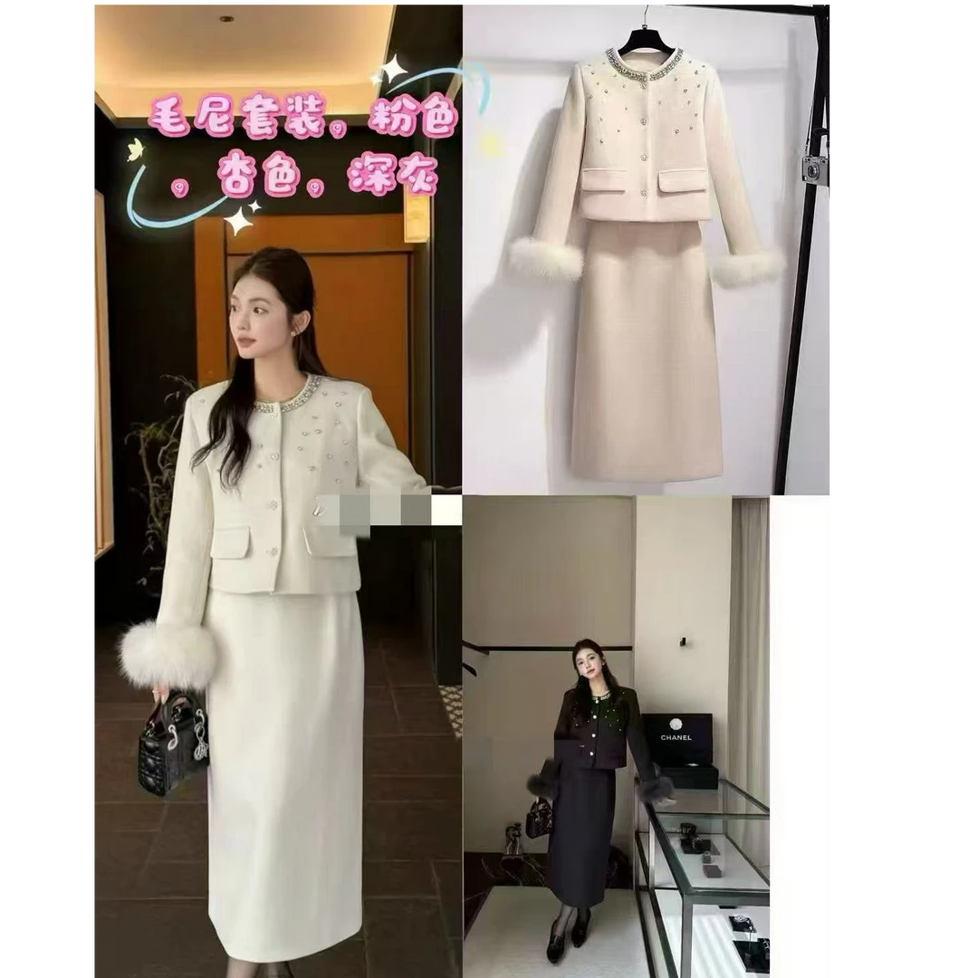 姜姜服饰《毛呢加棉两件套》
