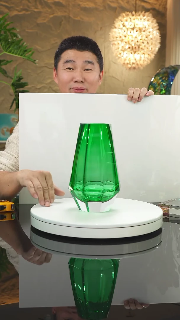 【闪购商品】摆件福利绿色切面花瓶