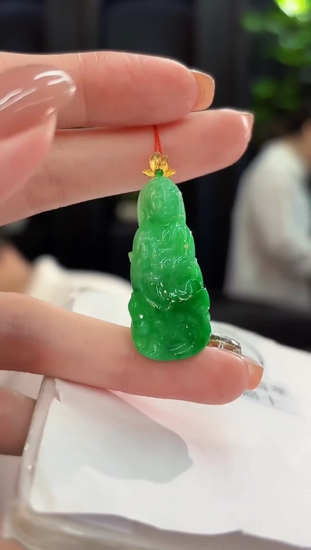 吊坠(不含链)18K金镶嵌翡翠  缅甸A货/支持复检/一件