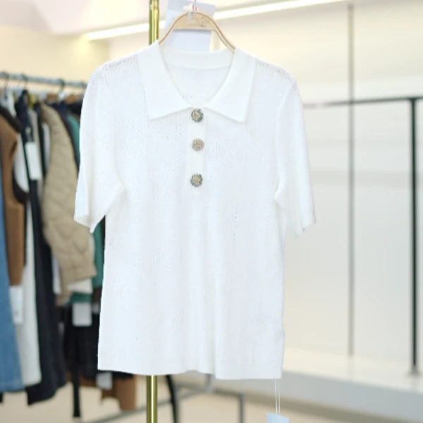 25ss提花肌理感桑蚕丝混纺PLOL衫【25SS7019-019】