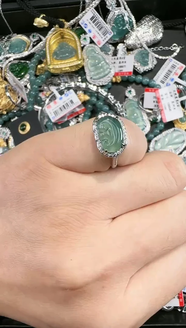 【闪购商品】翡翠戒指未镶嵌天然翡翠A货