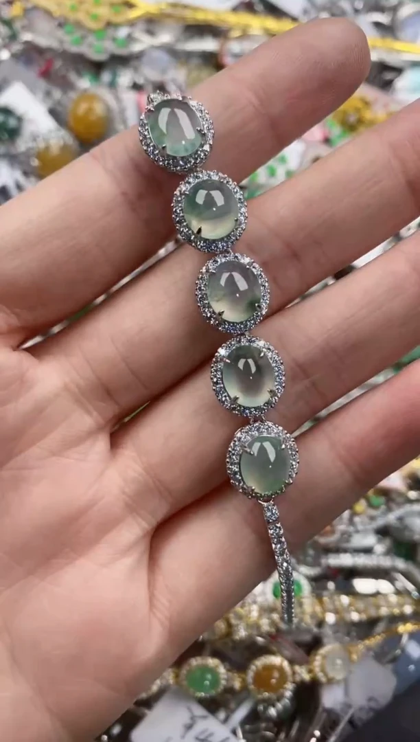 银S925镶嵌戒指翡翠666    10