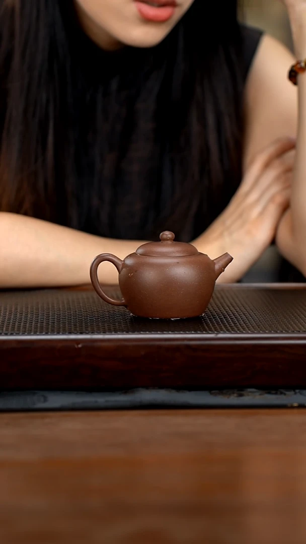 茶壶紫砂130cc黄龙山原矿百年紫泥古莲子22