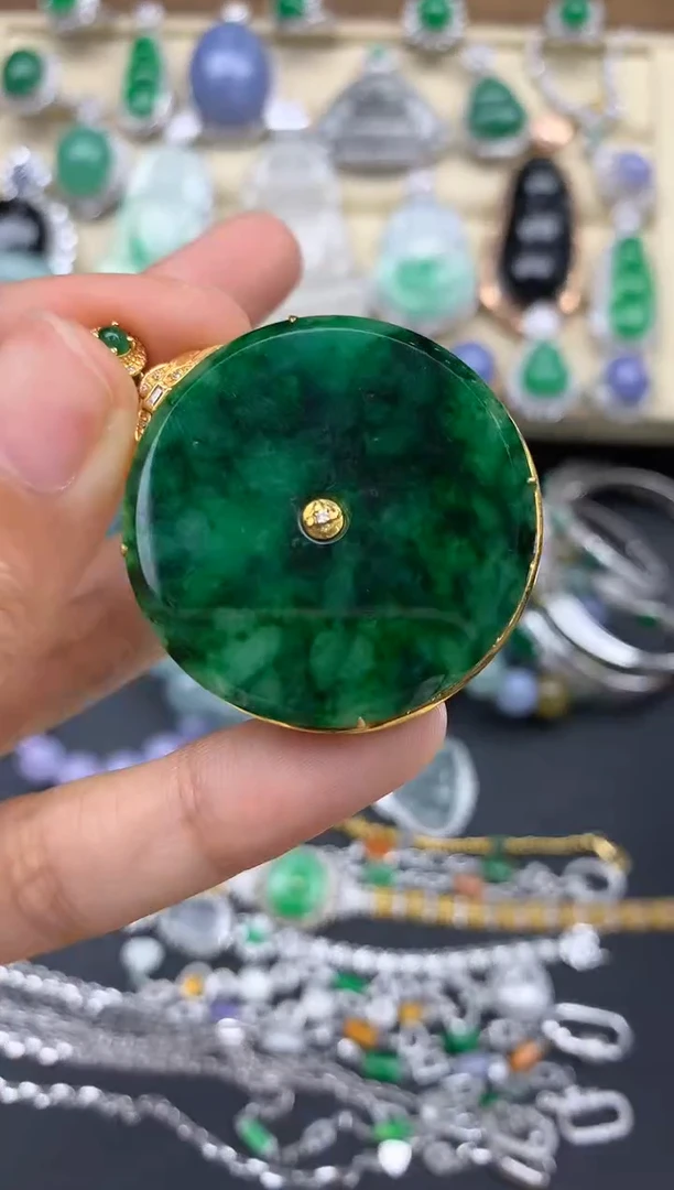 翡翠18K金镶嵌颈饰265-春日珠宝