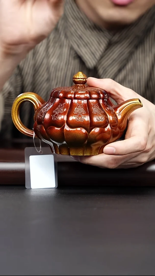 茶壶紫砂宜兴紫砂 如意筋纹壶柴烧 李志刚