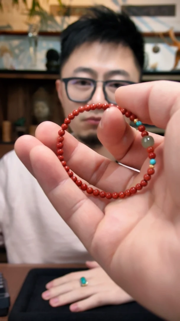 银S925镶嵌手串南红玛瑙S925银南红手串DN