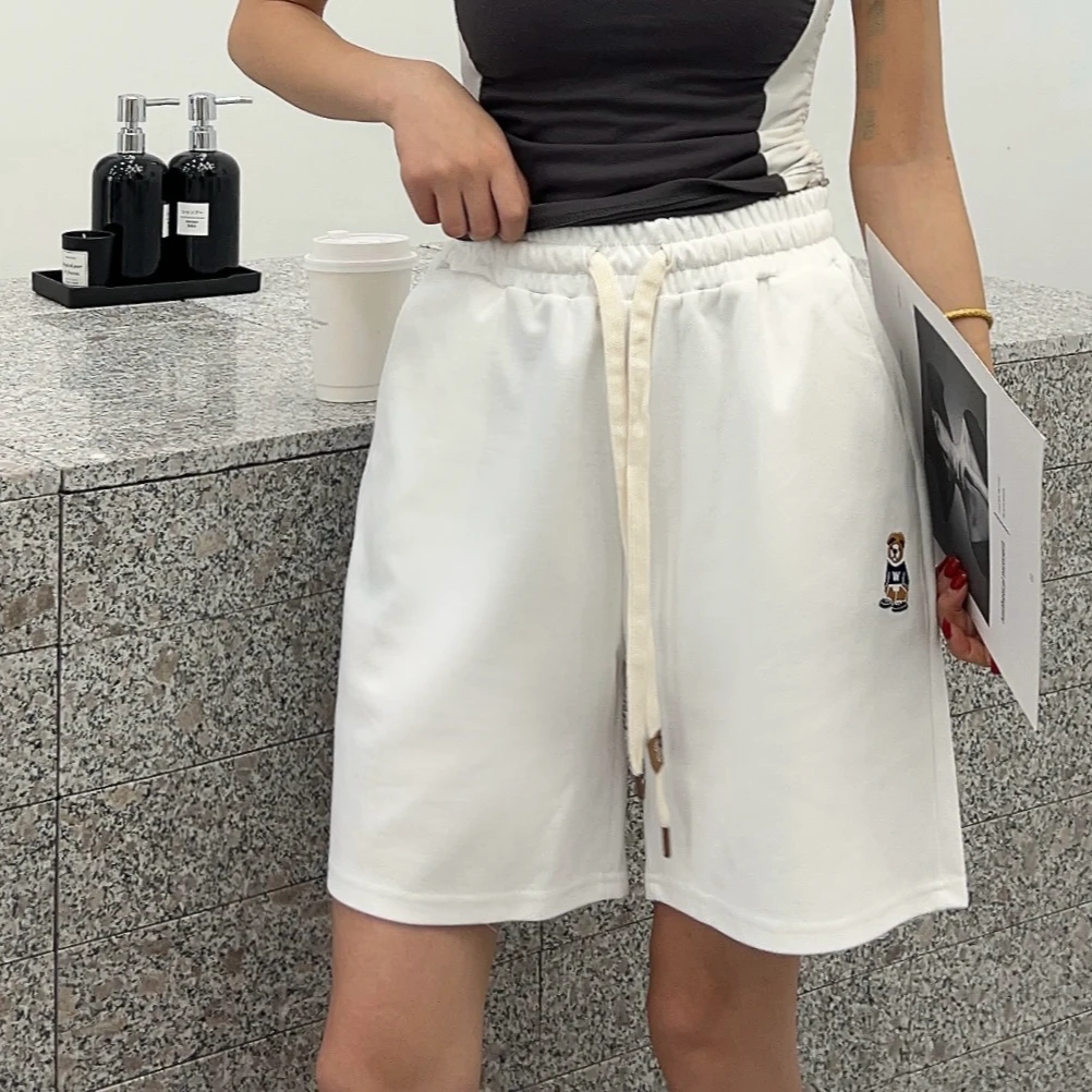 K220夏季新品韩版时尚休闲百搭刺绣W短裤女士宽松五分裤25-91