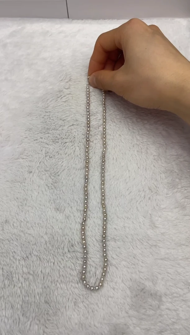 【闪购商品】海水珍珠项链银S925镶嵌AK3.5-4mm（多样性发一）