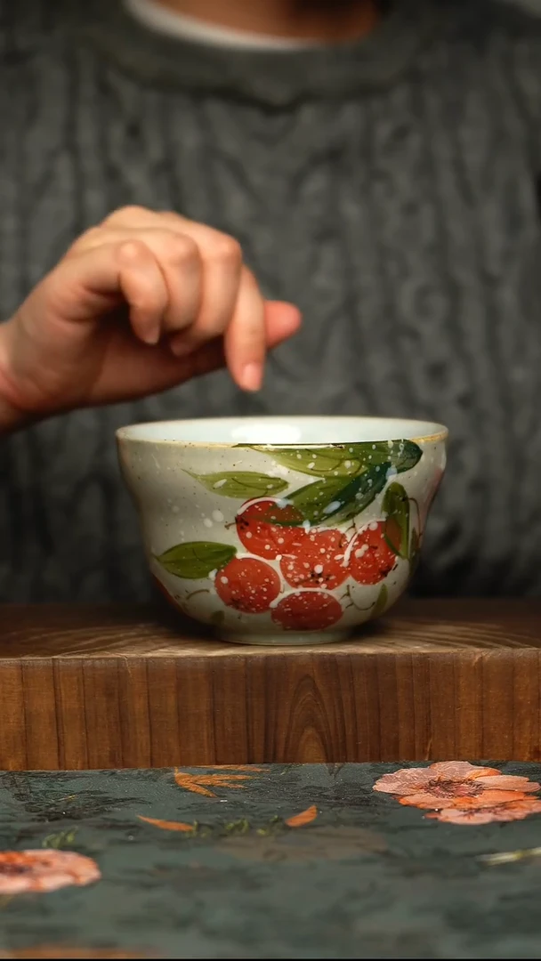 杯釉下彩手工手绘同款陶器