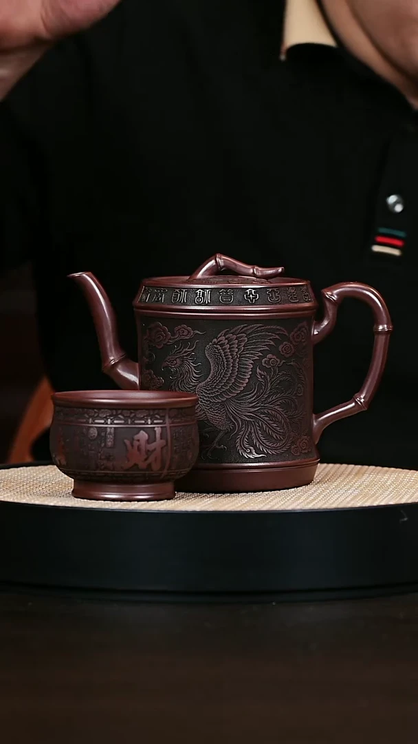 茶壶紫砂竹节 石红