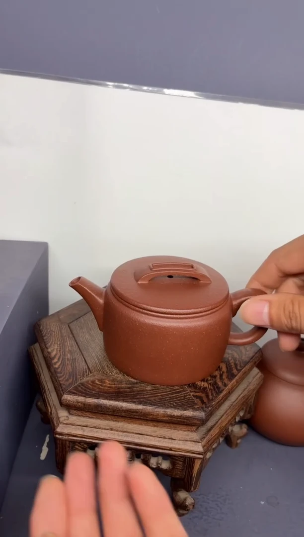 茶壶紫砂红降坡 汉瓦