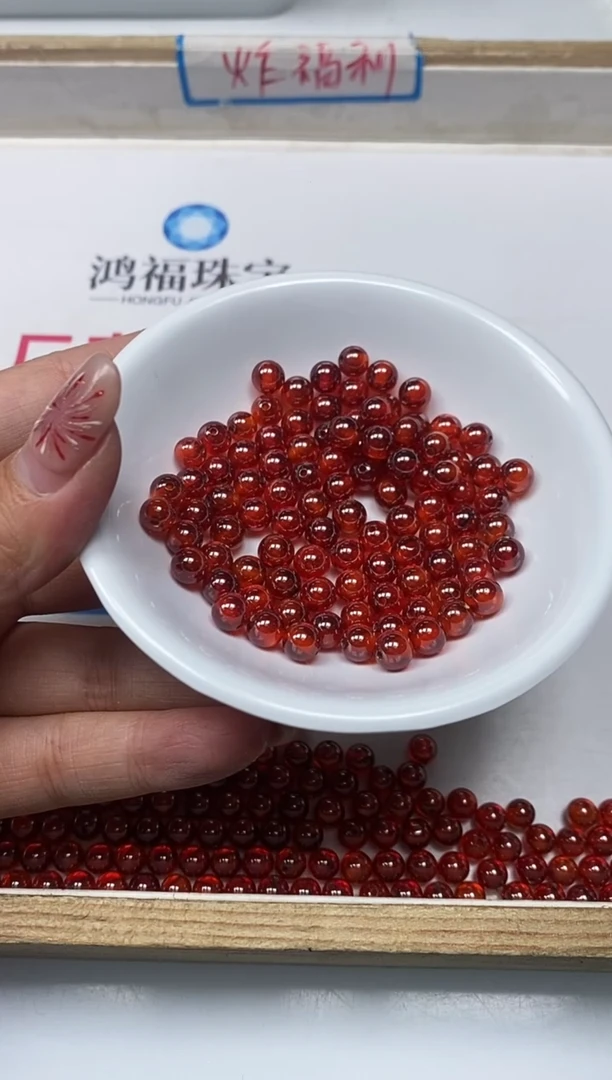 【闪购商品】锆石散珠未镶嵌B2049 红锆石6mm15个13.8元