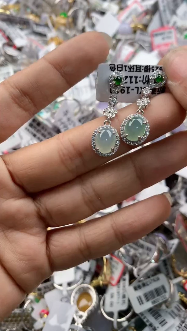 银S925镶嵌戒指翡翠999---5
