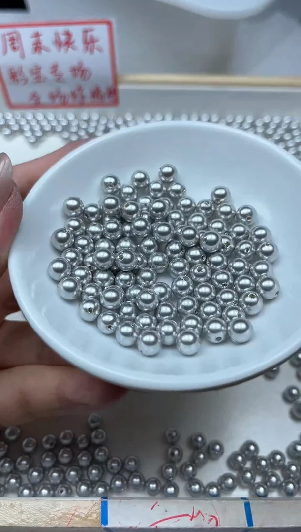 未镶嵌拼合珍珠（马贝珠）散珠B756 奶奶灰贝珠6mm60颗15元