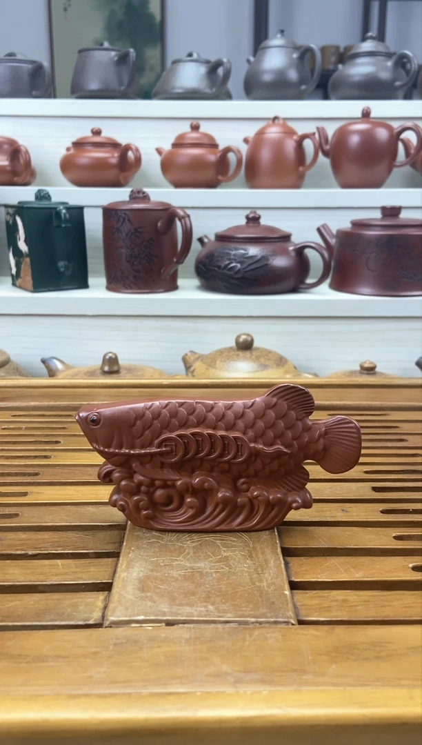 【闪购商品】紫砂茶杯宜兴原矿紫砂茶宠金龙鱼