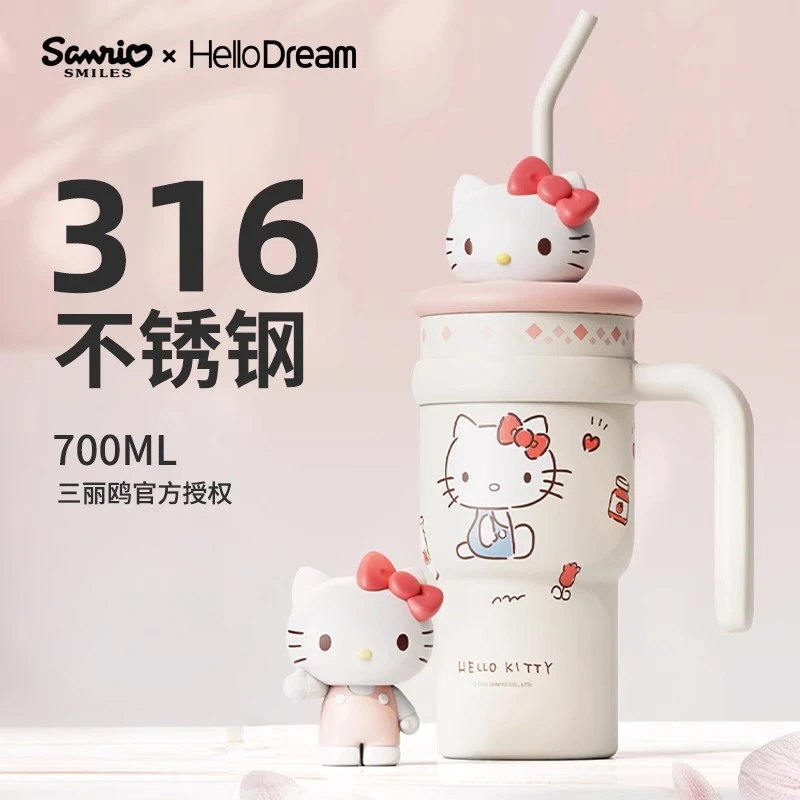 库洛米保温杯女生2025新款夏天大容量保冷杯学生便携巨无霸吨吨杯