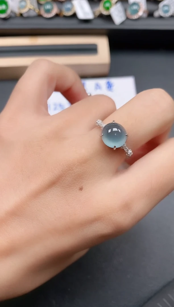 银S925镶嵌戒指翡翠111