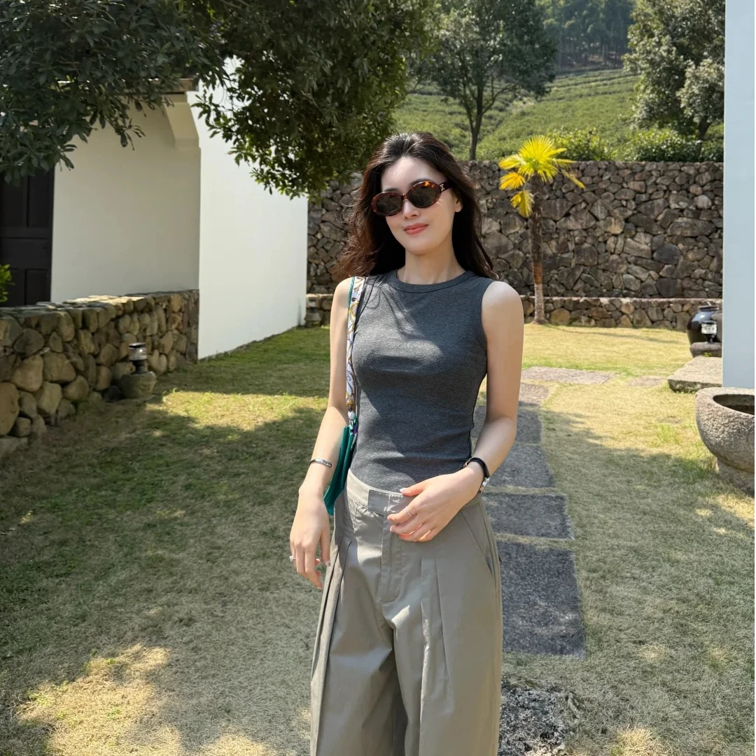 2025夏季新款时尚无袖打底内搭上衣气质显瘦洋气休闲百搭性感辣妹