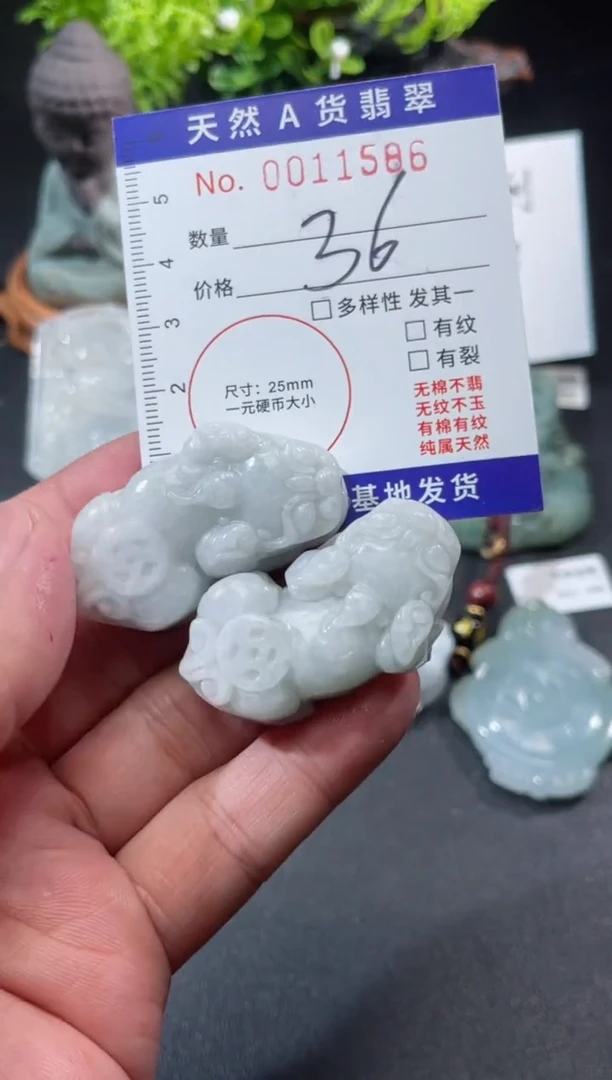 【闪购商品】翡翠颈饰未镶嵌天然缅甸A货翡翠（多样性发货）貔貅对牌