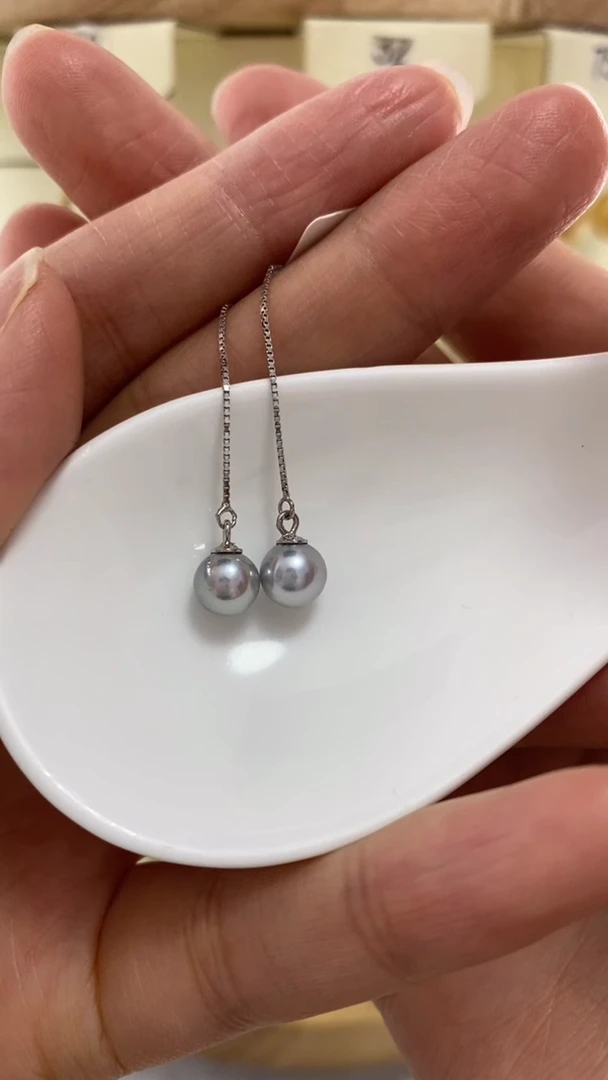 【闪购商品】海水珍珠耳饰银S925镶嵌真多麻