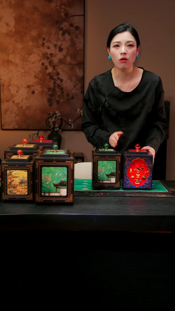 仿八宝嵌15公分茶叶罐