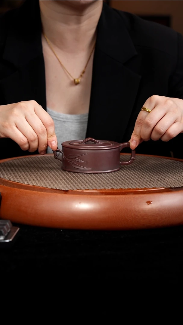 茶壶紫砂【F024】竹节 宜兴紫砂