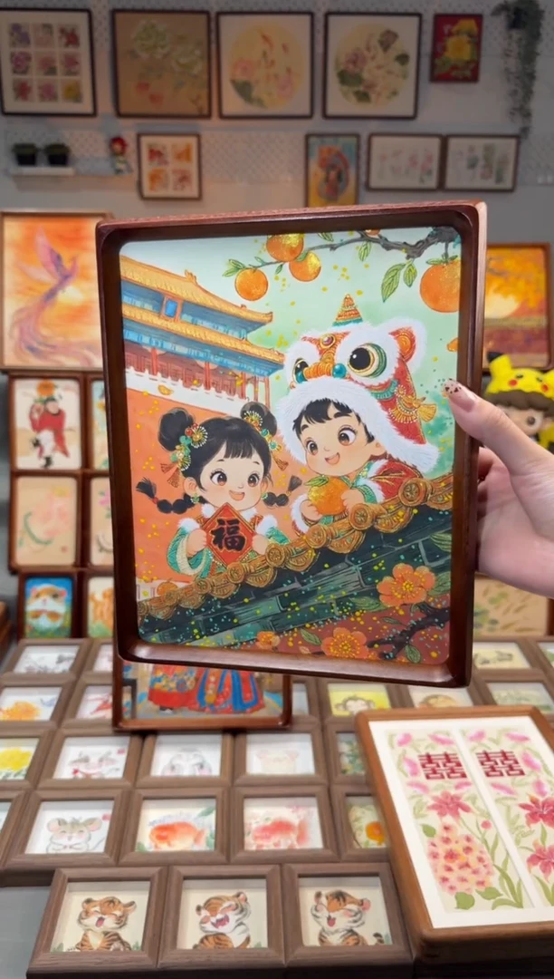 国画福娃 手绘国画 10