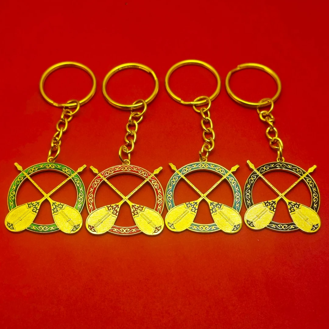 哈萨克风格金属车挂车饰 冬布拉  钥匙扣合金 珐琅工艺网红正版